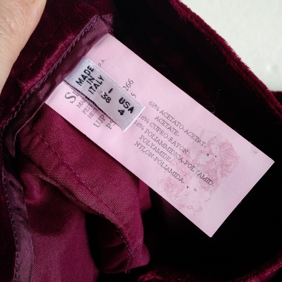 ARMANI JEANS Burgundy Magenta Velvet Pants 2 - 4 - Picture 8 of 8